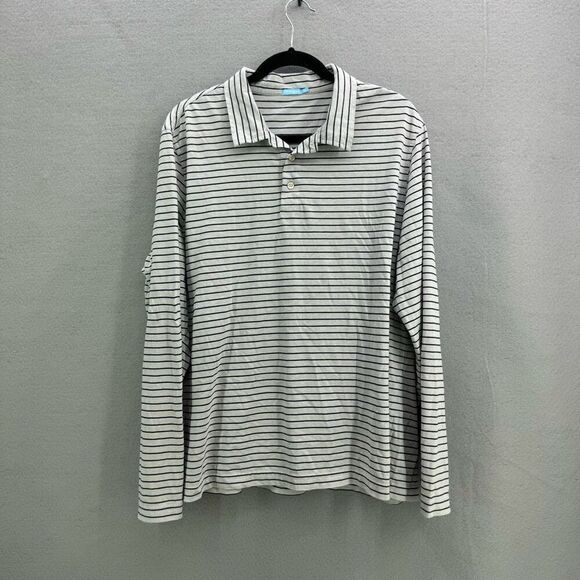 J. McLaughlin Marcus Striped Polo Long Sleeve Shirt Size XL - Picture 2 of 10